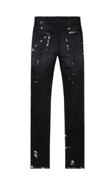 RTA Clayton Distressed Charcoal Paint Jeans