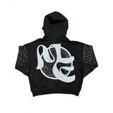 Mixed Emotions Fallen Angels Rhinestone Black Hoodie