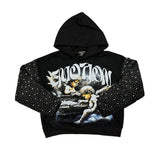 Mixed Emotions Fallen Angels Rhinestone Black Hoodie