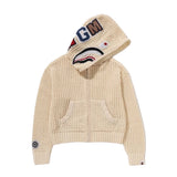 Bape Cream Shark Knit Full Zip