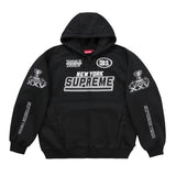 Supreme Football Zip Up Hooded Black Sweatshirt