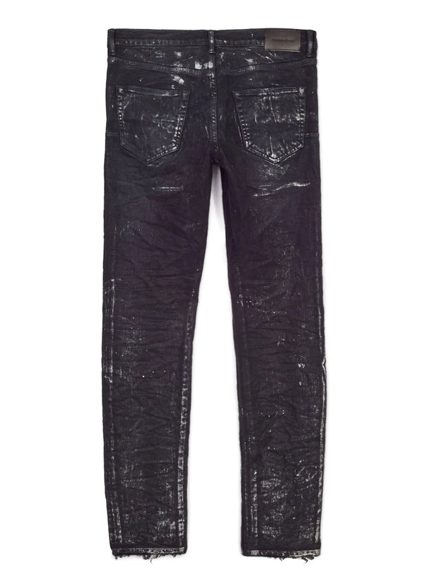 Purple P001 Black Wash Silver Oil Coated Jeans