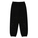 Sp5der Big Rhinestone Black Sweatpants