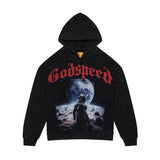 Godspeed No Looking Back Red Black Hoodie