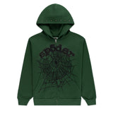 Sp5der OG Web Studded Green Zip Up