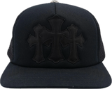 Chrome Hearts Cemetery Black Leather Trucker