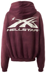 Hellstar Mirror Face Burgundy Zip Up