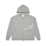 Godspeed OG Logo V2 Grey/Silver Satin Zip Up