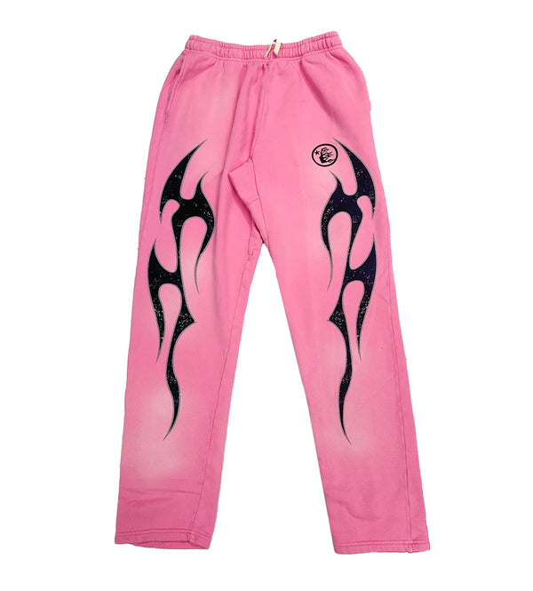 Hellstar Flame Pink/Black Flare Sweatpants