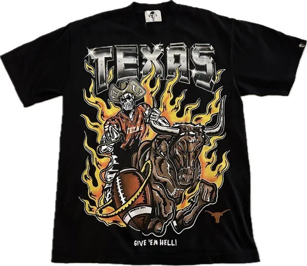 Warren Lotas Texas Give 'em Hell Black Tee