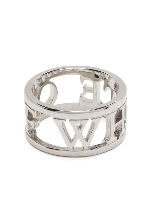 Off-White Logo Lettering Silver Ring