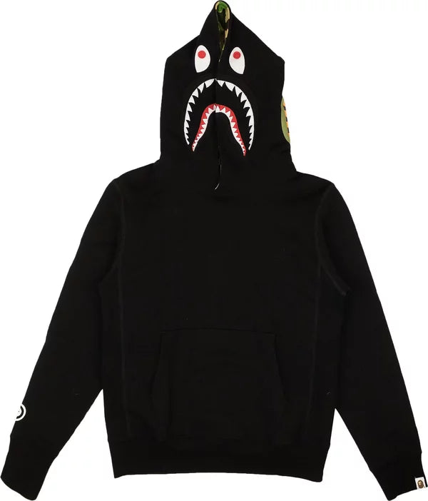 Bape black hoodie shark best sale