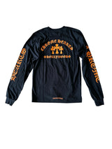 Chrome Hearts Orange Cross Shield Black L/S Tee