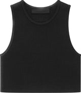 Essentials Womens Jet Black Rib Tank Top