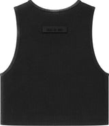 Essentials Womens Jet Black Rib Tank Top