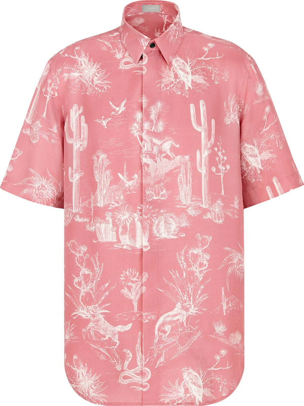 Cactus Jack Dior Silk Button Shirt Pink