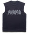 Purple Flame Wordmark Grey Sleeveless Tee
