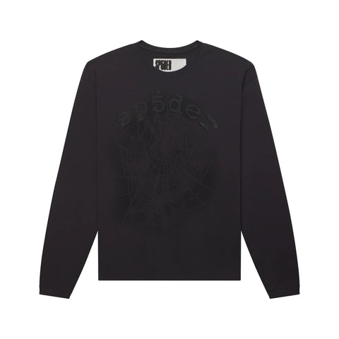 Sp5der Distressed OG Web V2 Granite L/S Tee