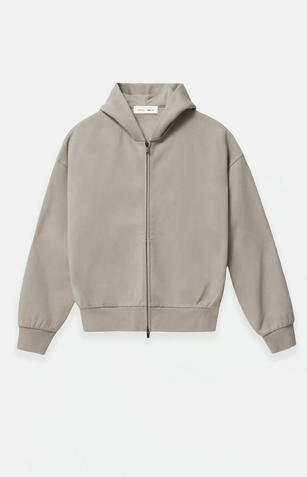 Essentials Smoke Grey Classic Fleece Zip Up