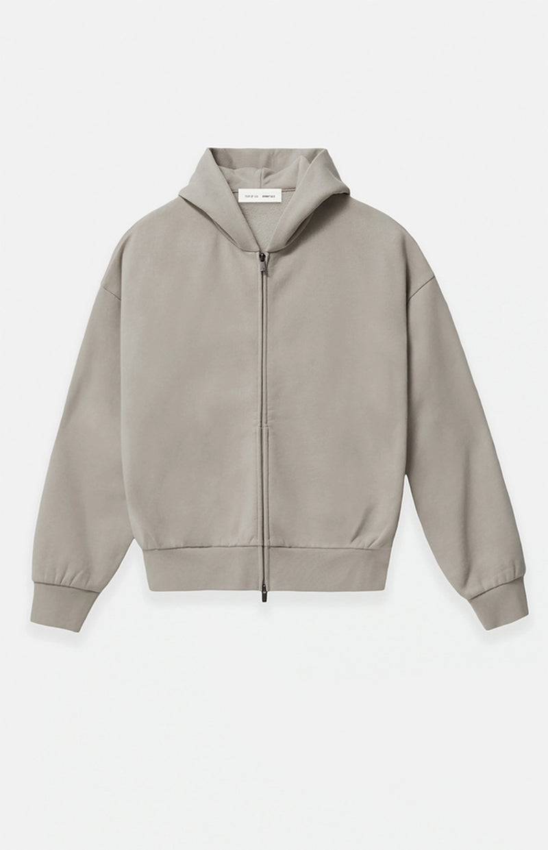 Essentials Smoke Grey Classic Fleece Zip Up
