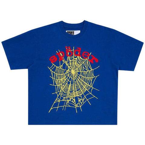 Sp5der OG Web V2 Blue/Yellow/Red Tee