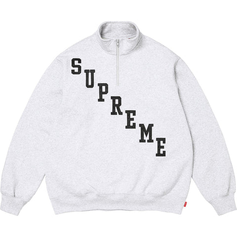 Supreme Slant Applique Ash Grey/Black Quarter Zip