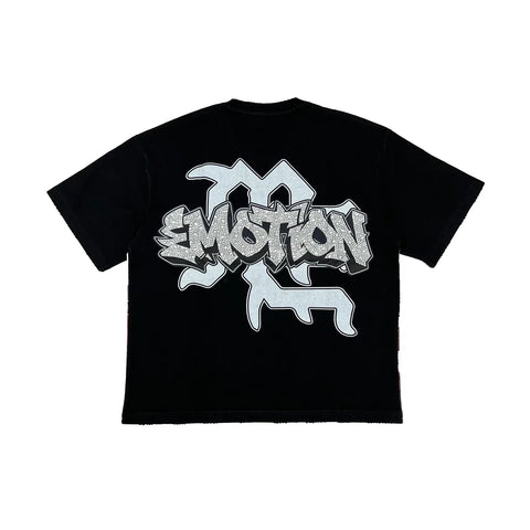 Mixed Emotion Angel Whispers Black Tee