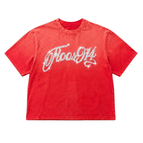 Floor 914 Logo Rhinestone Red Tee