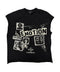 Mixed Emotion Newspaper Black Sleeveless Tee