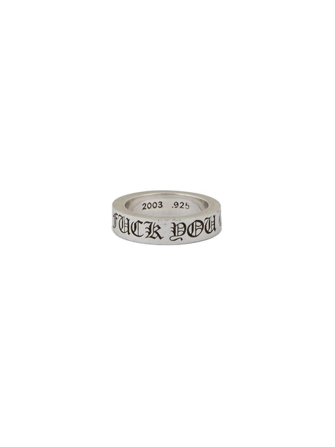 Chrome Hearts F*ck You Silver Spacer Ring