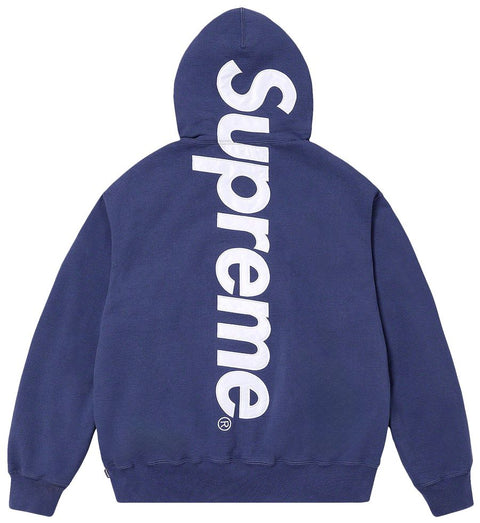 Supreme Satin Applique Navy Hoodie