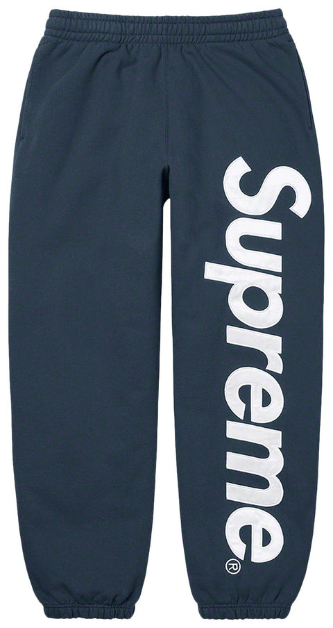 Supreme Satin Applique Navy Sweatpants