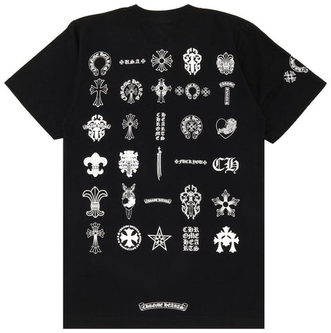 Chrome Hearts Back Multi Logo Black Tee