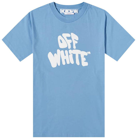 Off-White 70's Type Logo Blue Tee