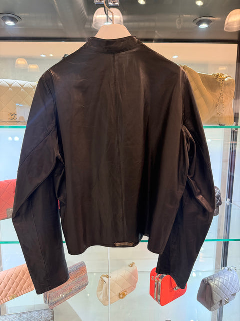 Chrome Hearts Cafe Racer Black Leather Jacket