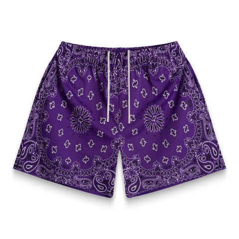 Bravest Studios Purple Two Tone Paisley Shorts