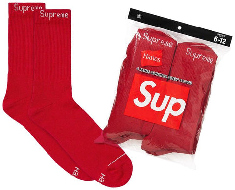 Supreme Red Crew Socks (1 Pair)
