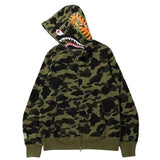 Bape Dark Green Camo Shark Full Zip