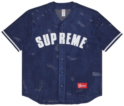 Supreme Suede Navy Baseball Jersey