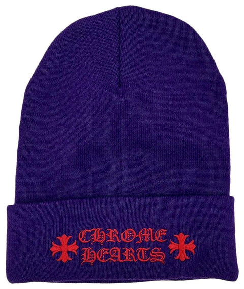 Chrome Hearts Script Red/Purple Beanie