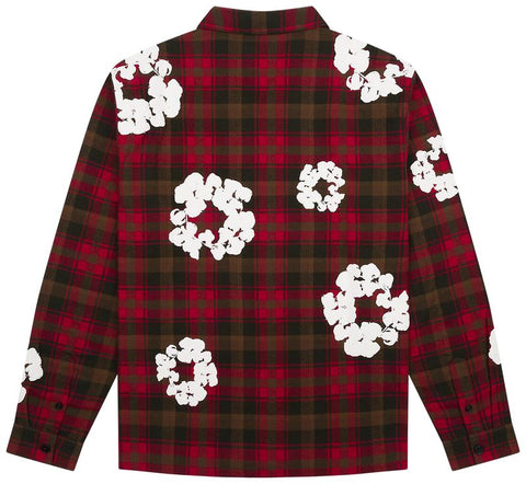 Denim Tears Cotton Wreath Red Plaid Pajama Shirt