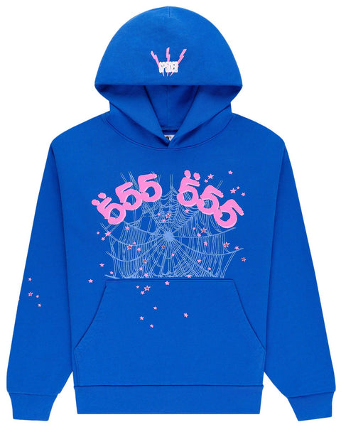 Sp5der 555 Angel Number Blue Hoodie