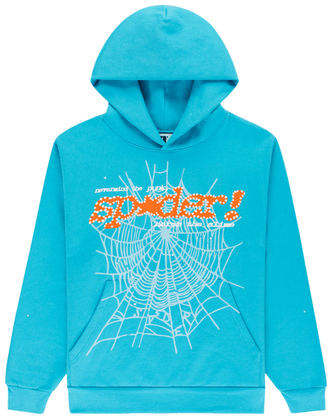 Sp5der P*nk V2 Cyan Hoodie
