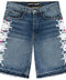 Sp5der Web Stone Light Wash Denim Shorts