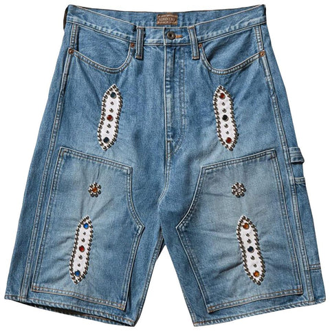 Kapital Embellished Denim Double Knee Jorts