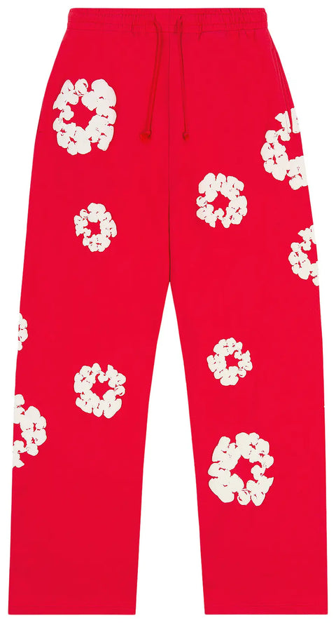 Denim Tears Cotton Wreath Red Baggy Sweatpants