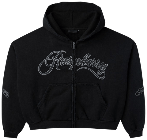 GV Gallery Raspberry Script Black Zip Up