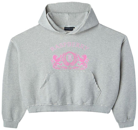 GV Gallery Raspberry Crest Heather Grey Hoodie