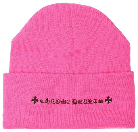Chrome Hearts Triple Cross Pink Beanie
