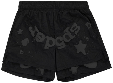 Sp5der Beluga Double Layer Black Shorts